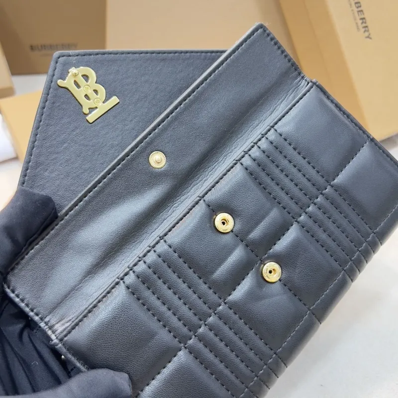 Burberry Black Quilted Continental Wallet 1190 - Image 6