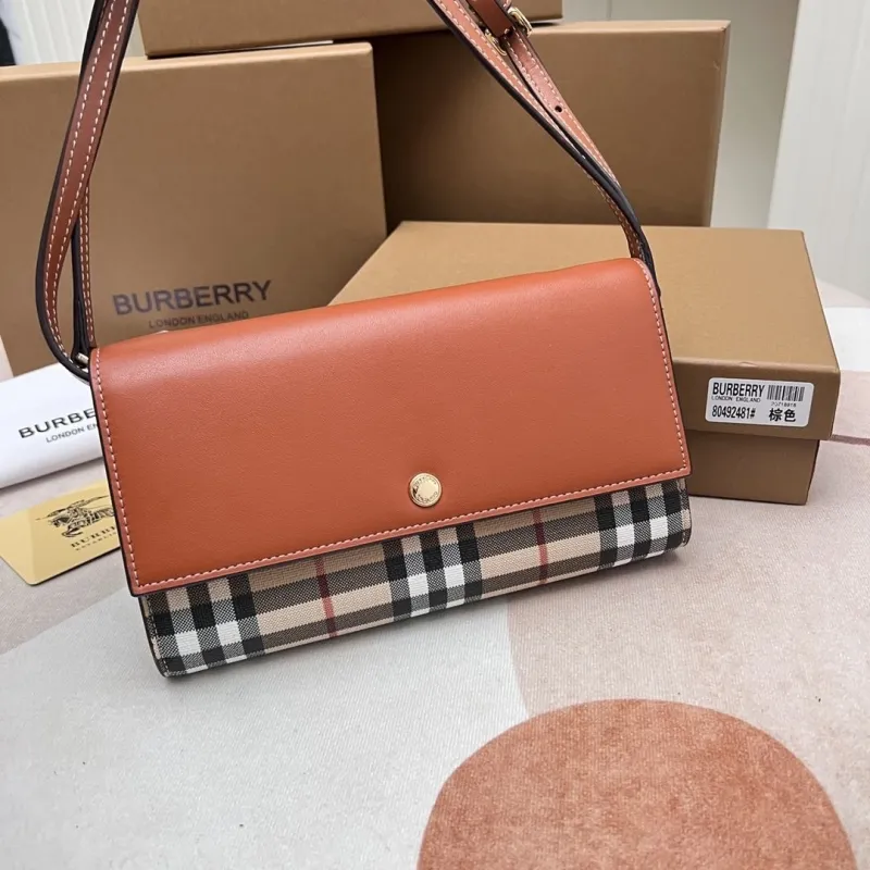 Burberry 80492481 Brown Crossbody Wallet Bag - Image 9