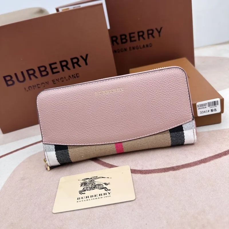 Burberry Pink Zip Around Wallet 3341