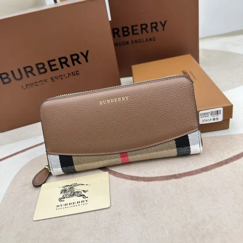 Burberry Brown Zip Around Wallet 3341