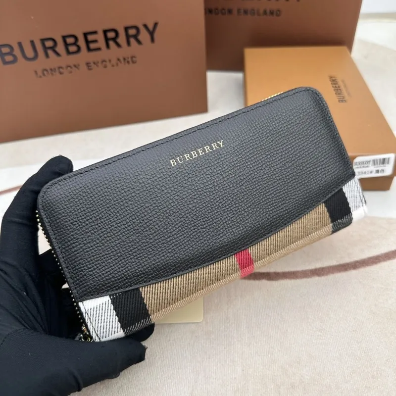Burberry Black Zip Around Long Wallet - Image 3