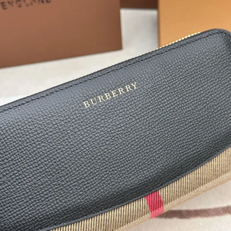 Burberry Black Zip Around Long Wallet - Image 4