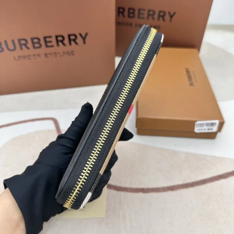 Burberry Black Zip Around Long Wallet - Image 6
