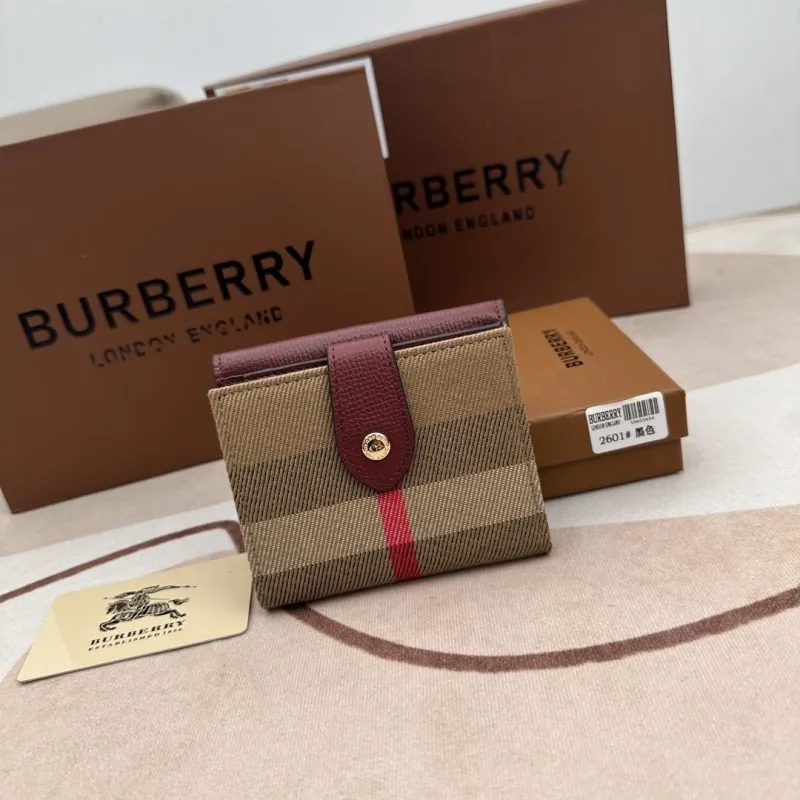 Alternative view of Burberry 2601 Maroon Check Small Wallet