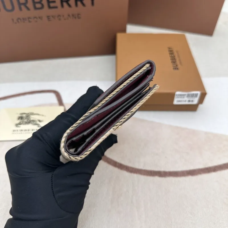 Burberry 2601 Maroon Check Small Wallet - Image 9