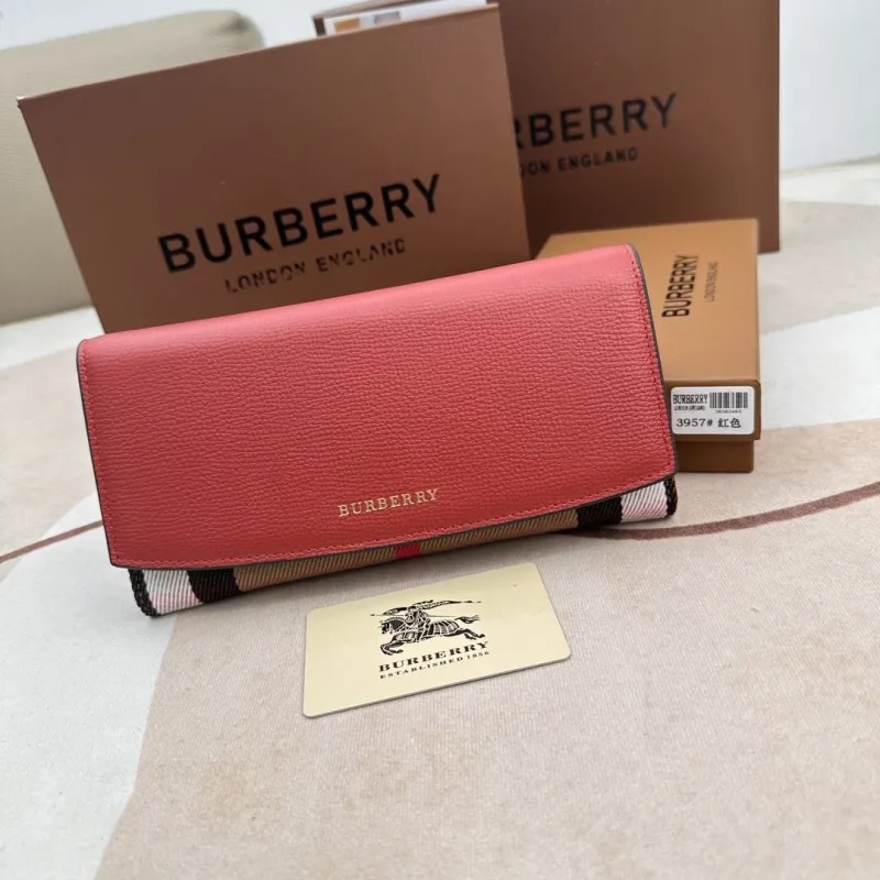 Burberry Red Long Wallet 3957