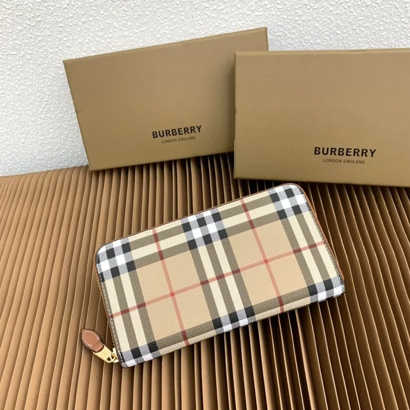 Burberry Classic Check Zip Around Wallet