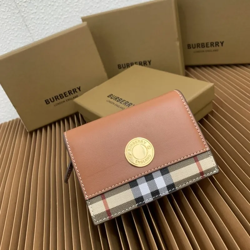 Burberry Tan Leather Compact Wallet 58