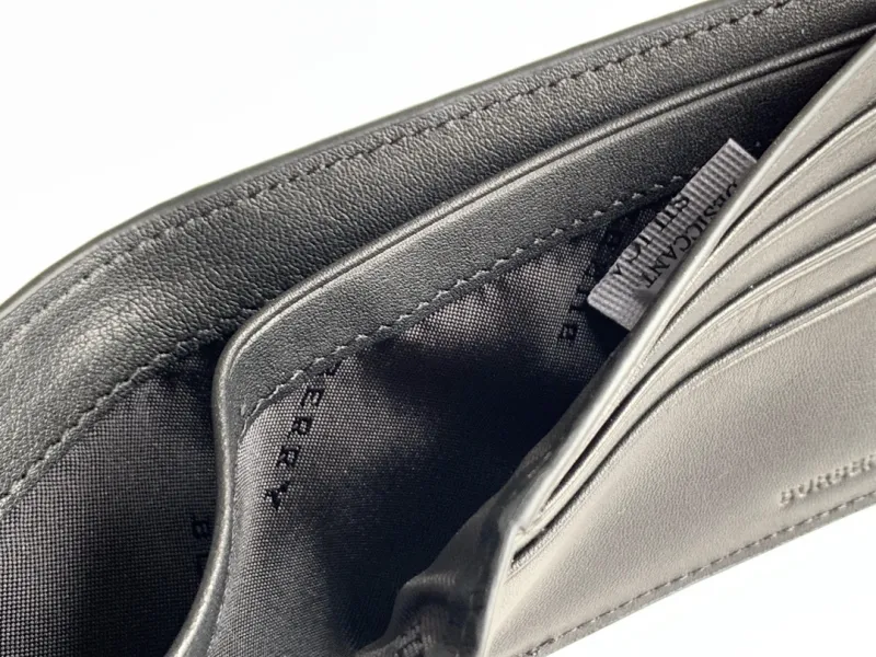 Burberry Black TB Monogram Leather Bifold Wallet - Image 8