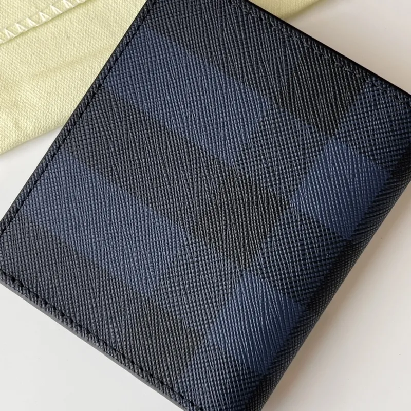 Burberry Dark Blue Check Bifold Leather Wallet - Image 4