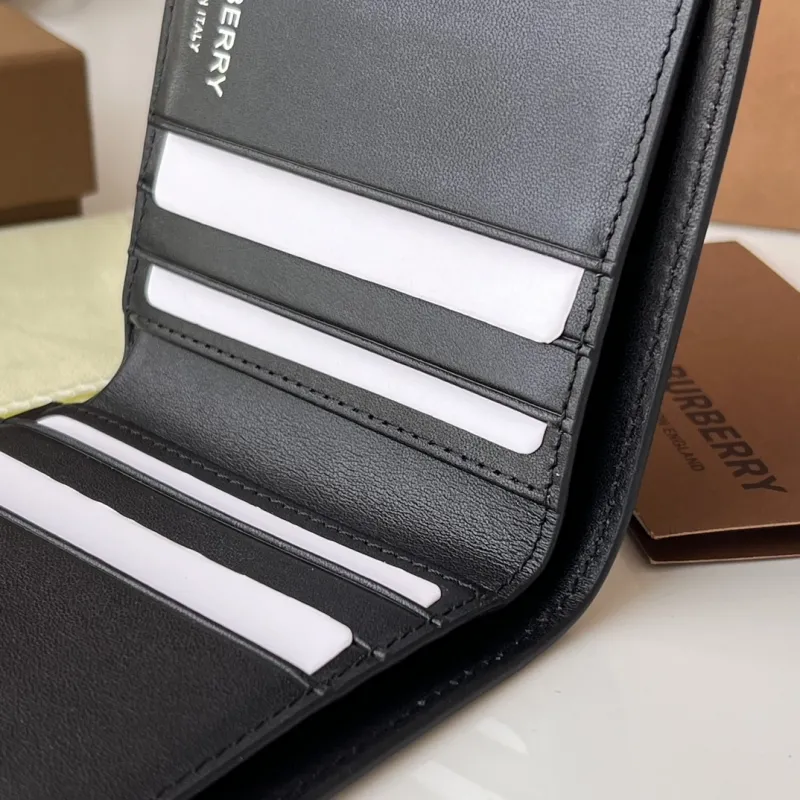 Burberry Dark Blue Check Bifold Leather Wallet - Image 9