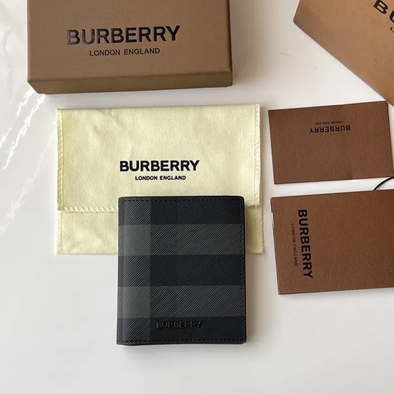 Alternative view of Burberry Black Check Bifold Wallet