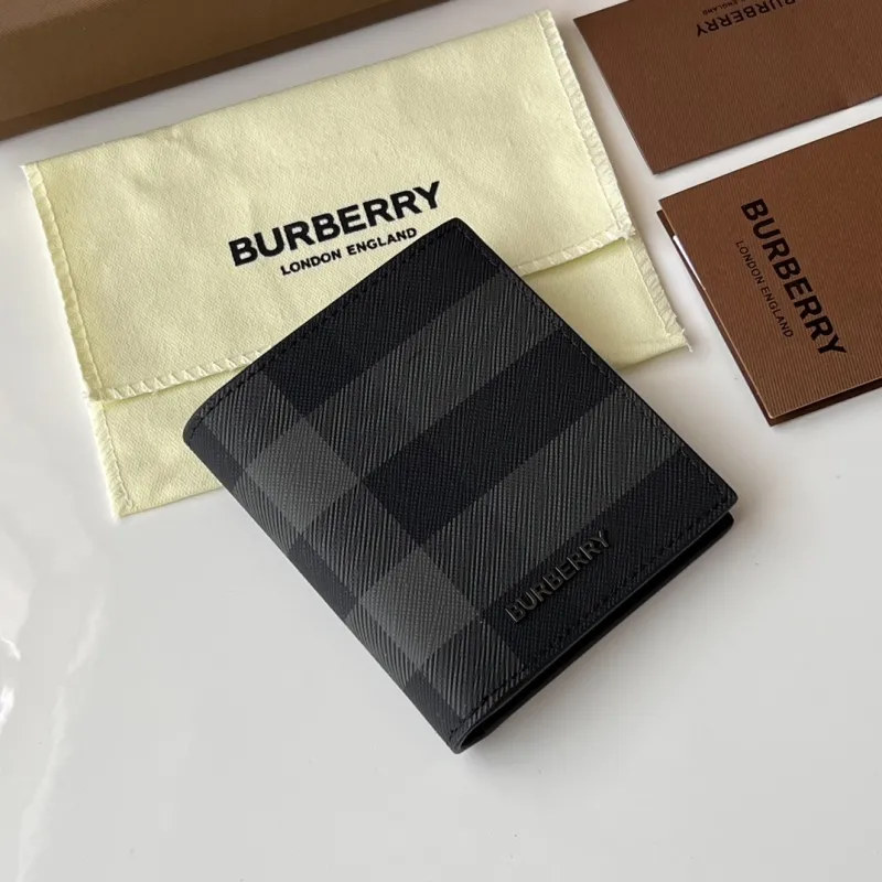 Burberry Black Check Bifold Wallet - Image 3