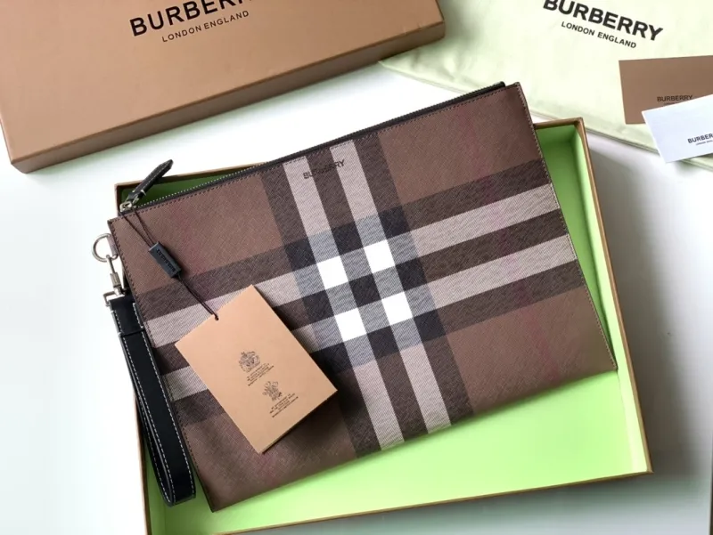 Burberry Classic Check Zip Clutch Bag