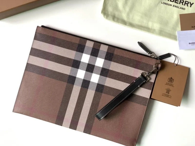 Burberry Classic Check Zip Clutch Bag - Image 3