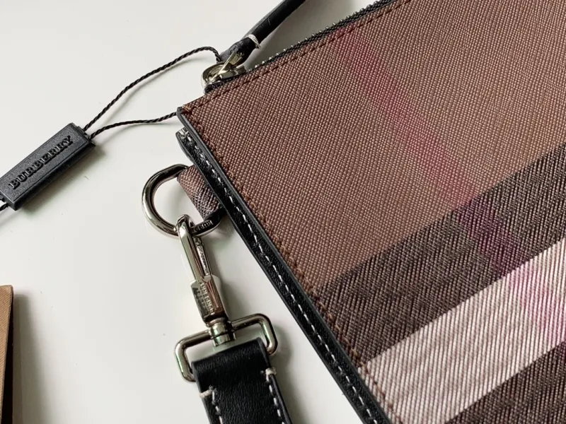 Burberry Classic Check Zip Clutch Bag - Image 6
