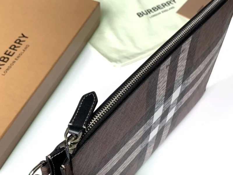 Burberry Classic Check Zip Clutch Bag - Image 7