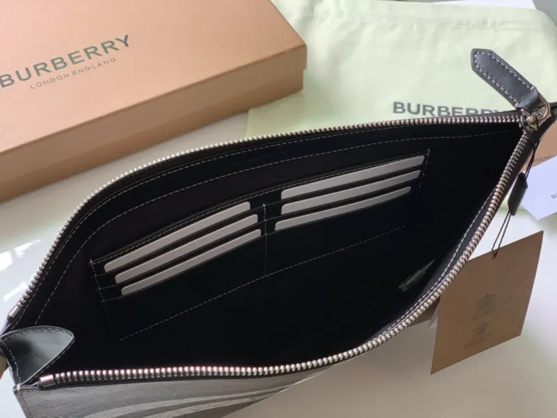Burberry Classic Check Zip Clutch Bag - Image 8