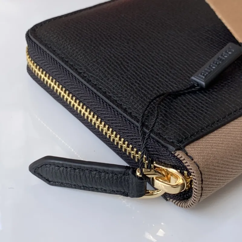 Burberry Black Check Zip Around Wallet - Image 6