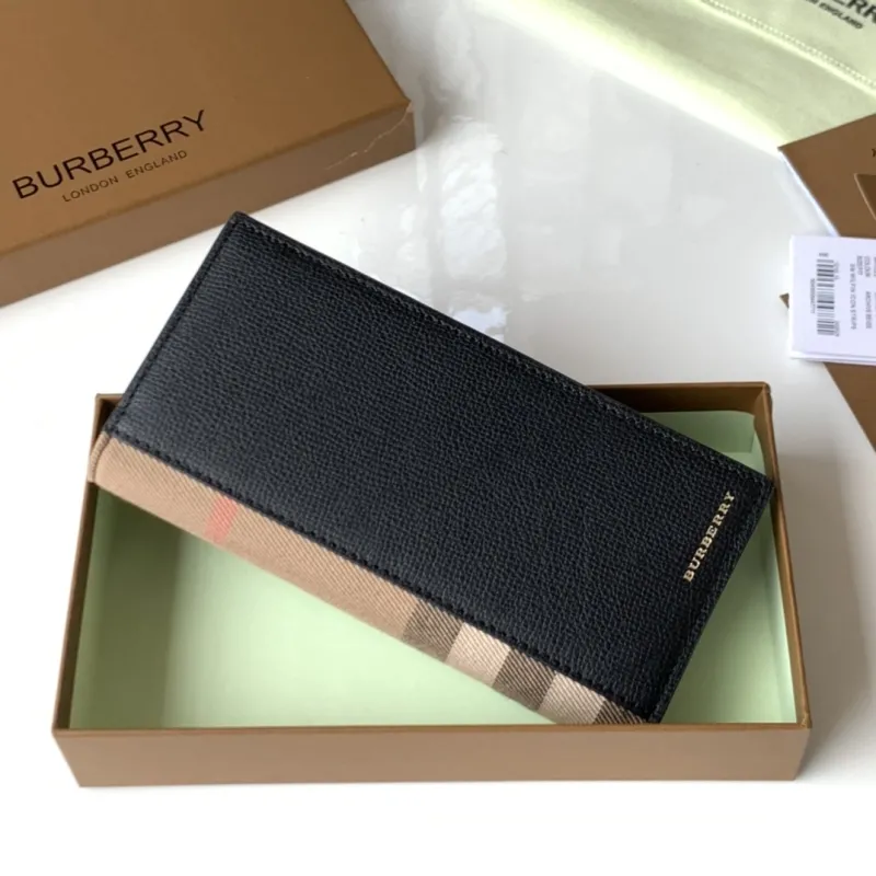Alternative view of Burberry Black Check Leather Long Wallet