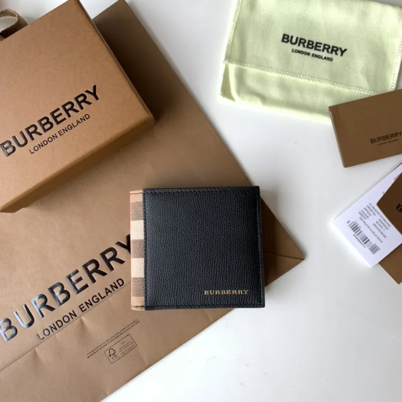 Burberry Black Leather Bifold Wallet