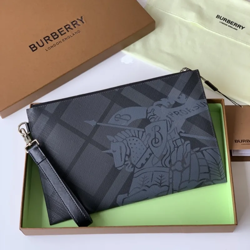 Burberry Dark Check Wristlet Pouch 76