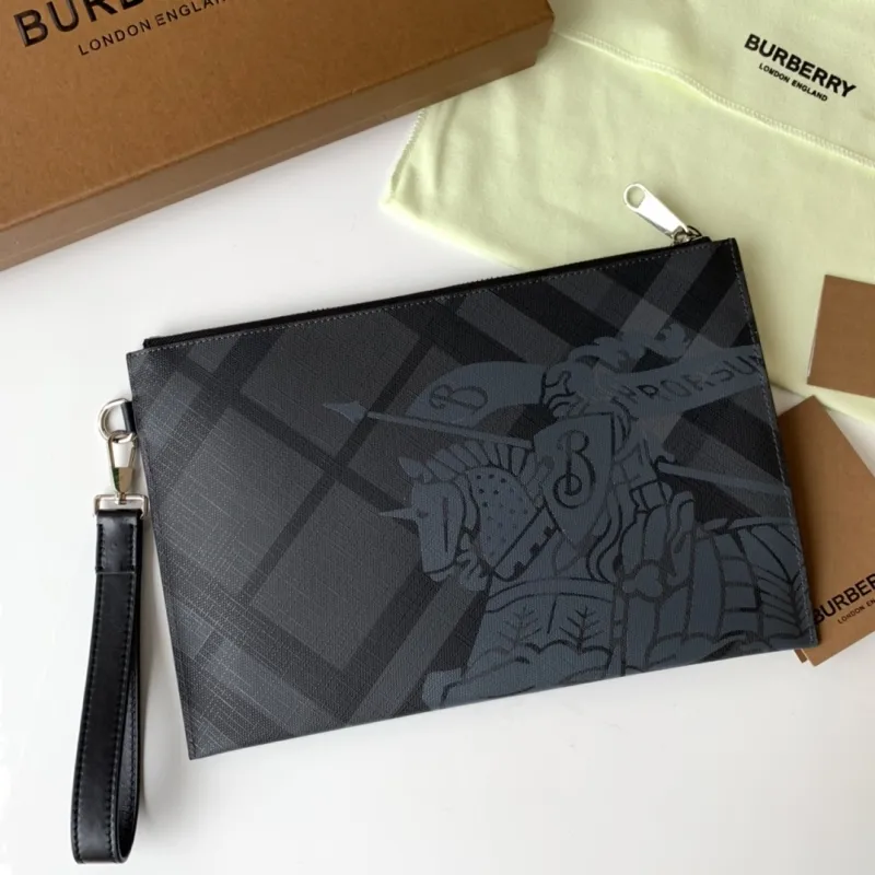 Alternative view of Burberry Dark Check Wristlet Pouch 76