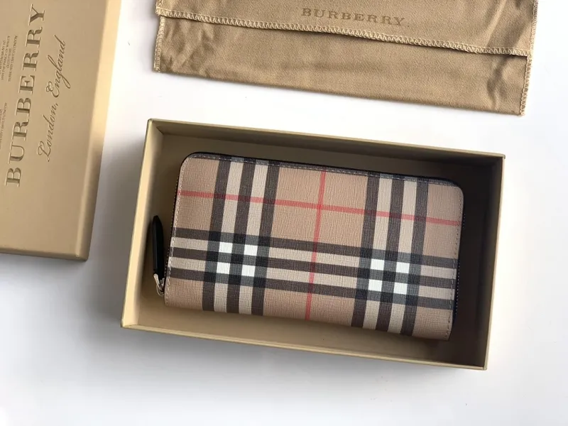 Burberry Classic Check Zip Around Wallet