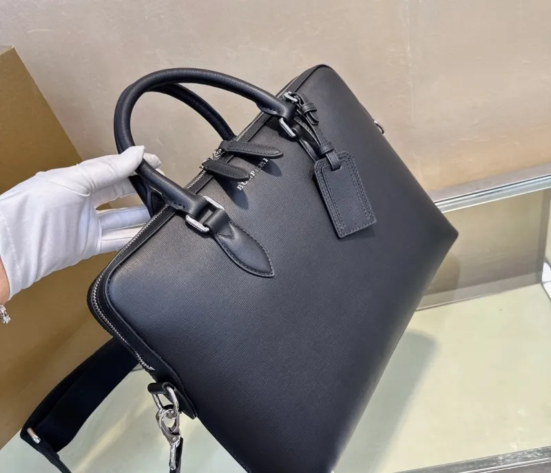 Burberry Black Men's Leather Briefcase - Image 4