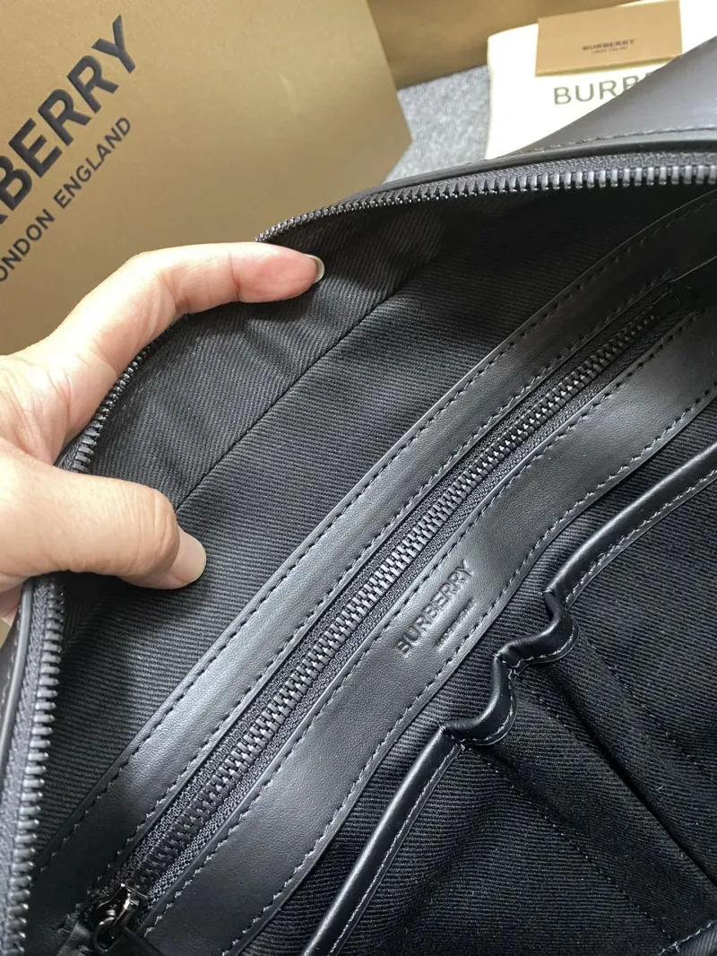 Burberry Men's Dark Check Briefcase - Image 9