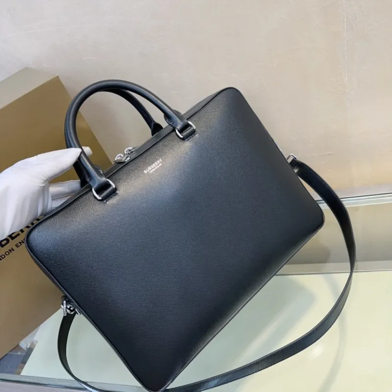 Burberry Black Men's Leather Briefcase - Image 3