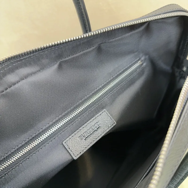 Burberry Men's Black Leather Briefcase - Image 8