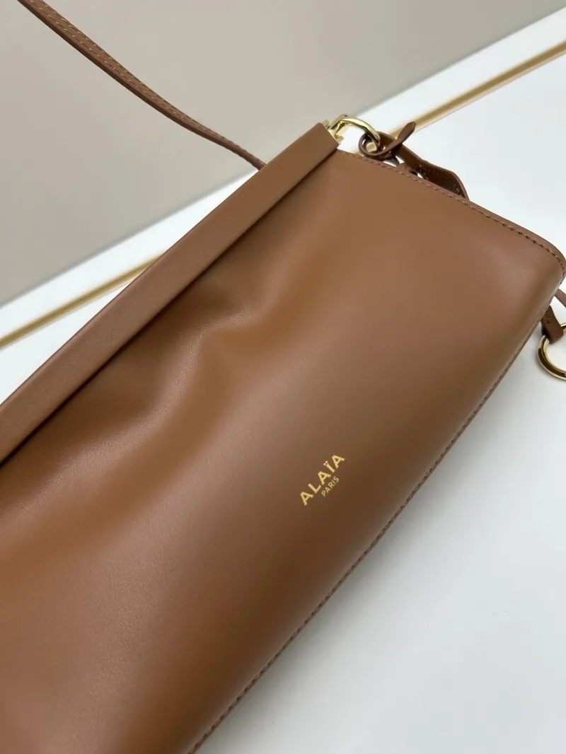ALAIA Brown Leather Top Handle Crossbody Bag - Image 3