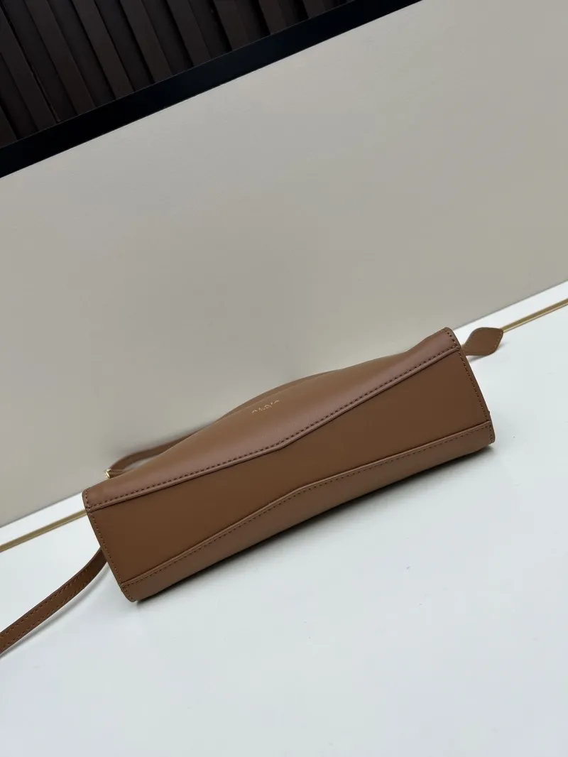 ALAIA Brown Leather Top Handle Crossbody Bag - Image 6