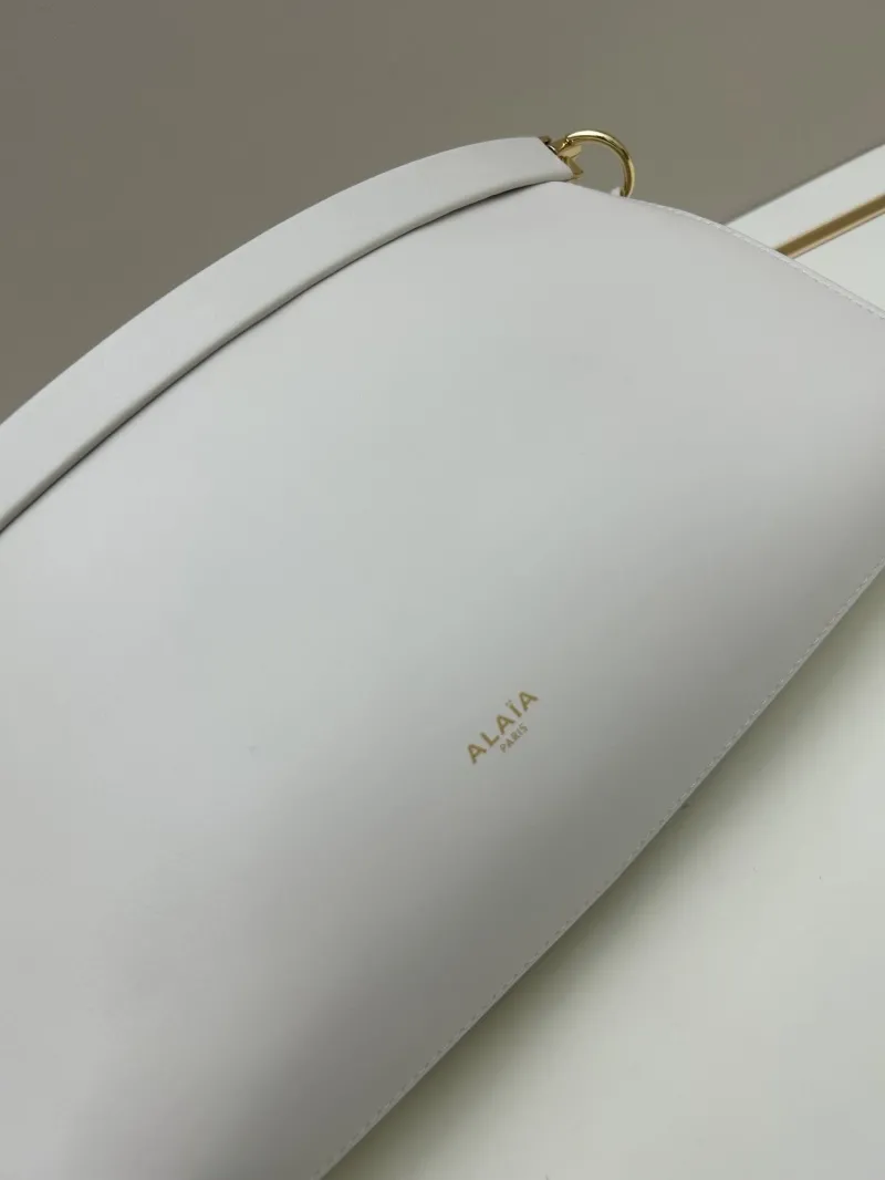 ALAIA White Leather Top Handle Crossbody Bag - Image 3