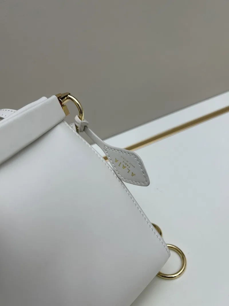 ALAIA White Leather Top Handle Crossbody Bag - Image 6