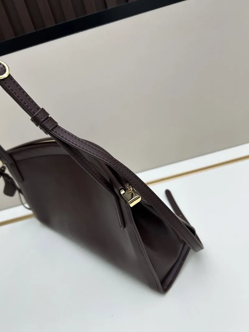 ALAIA Dark Brown Leather Top Handle Crossbody Bag - Image 3