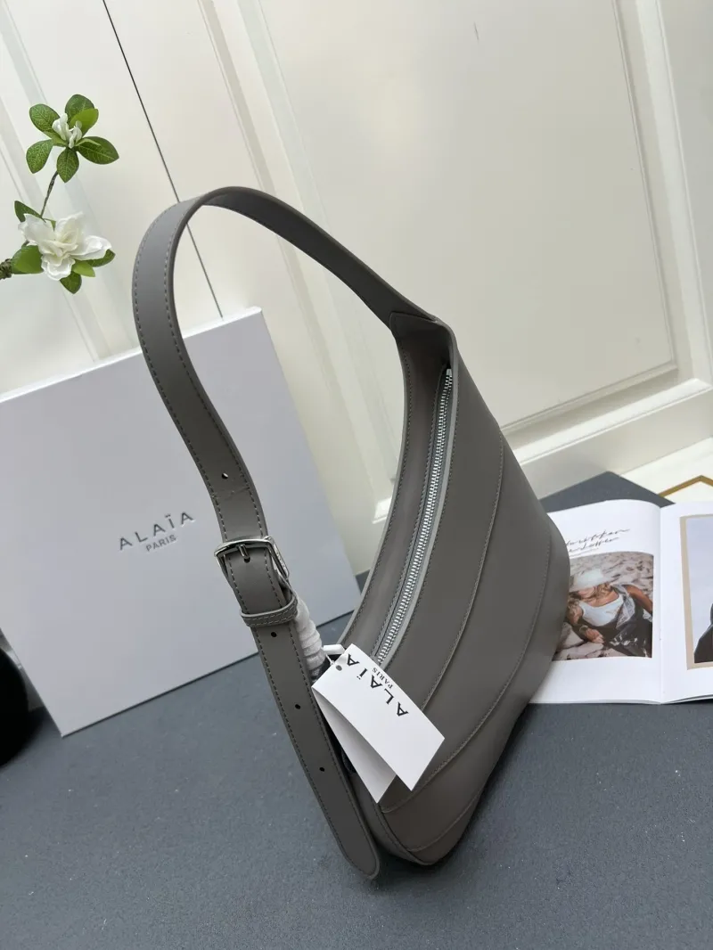 ALAIA Gray Top Handle Hobo Bag H08867 - Image 3