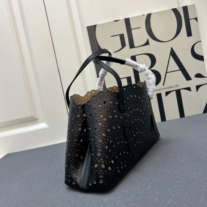 Alaia Black Perforated Tote Bag 1W8802 - Image 3