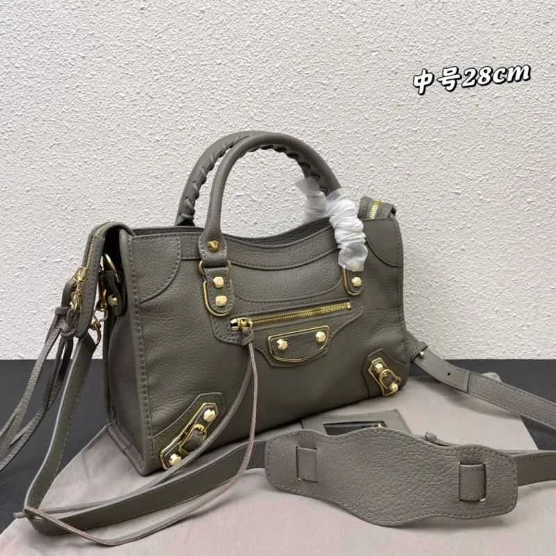 Balenciaga Classic City Medium Gray Leather Handbag Medium Size - Image 3