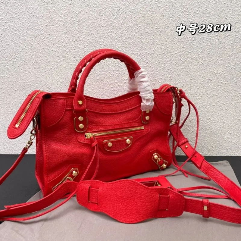 Balenciaga Red Medium Classic City Handbag - Image 3