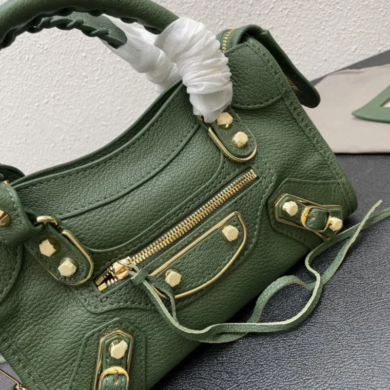 Balenciaga Classic City Small Green Leather Handbag - Image 6