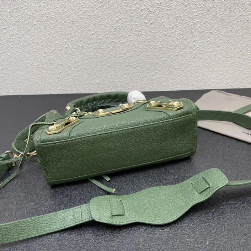 Balenciaga Classic City Small Green Leather Handbag - Image 7