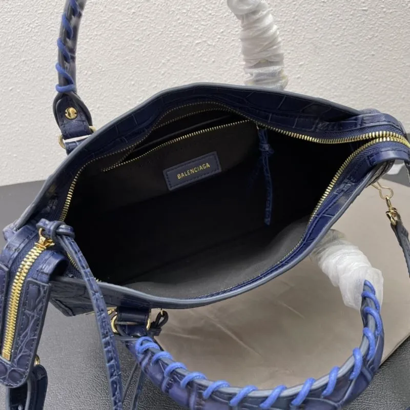 Balenciaga Classic City Medium Navy Crocodile Handbag - Image 8