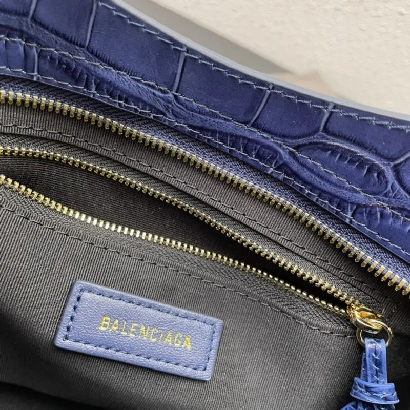 Balenciaga Classic City Medium Navy Crocodile Handbag - Image 9