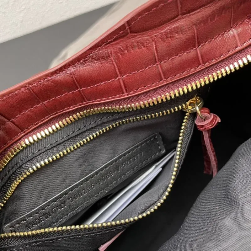 Balenciaga Medium 30cm Burgundy Crocodile Leather Handbag - Image 9