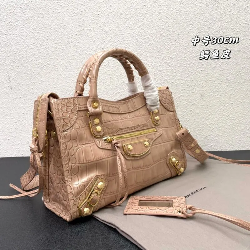 Balenciaga Classic City Crocodile Embossed Medium 30cm Handbag - Image 3