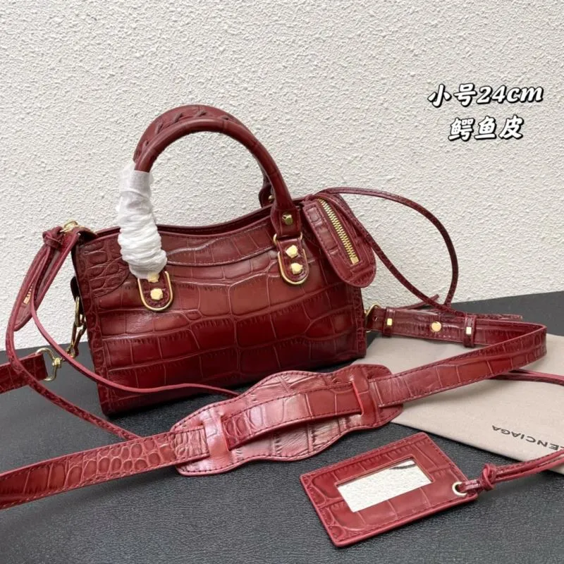 Alternative view of Balenciaga Classic City Small 24cm Red Crocodile Leather Handbag