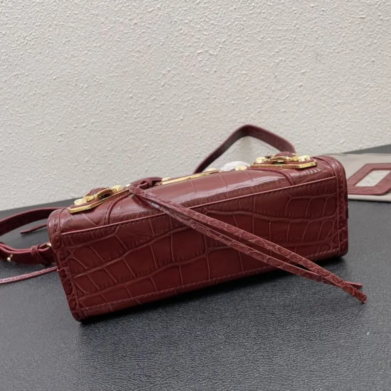 Balenciaga Classic City Small 24cm Red Crocodile Leather Handbag - Image 7