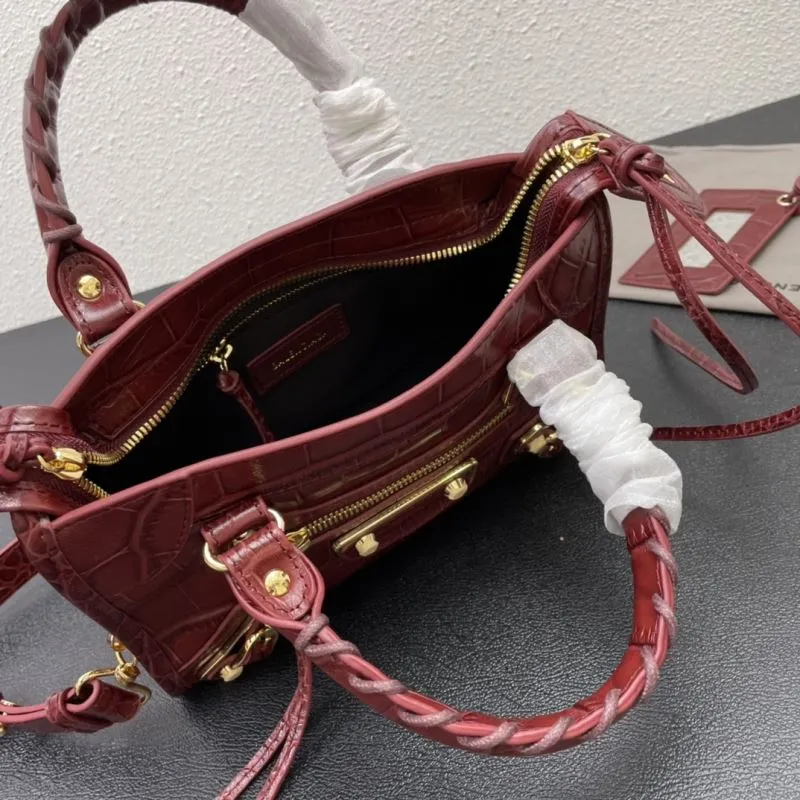 Balenciaga Classic City Small 24cm Red Crocodile Leather Handbag - Image 8
